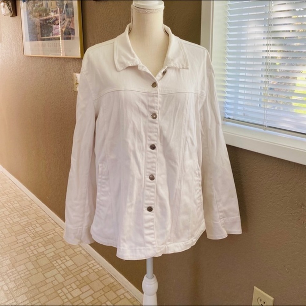 Live A Little white fitted jacket, Sz. 2X